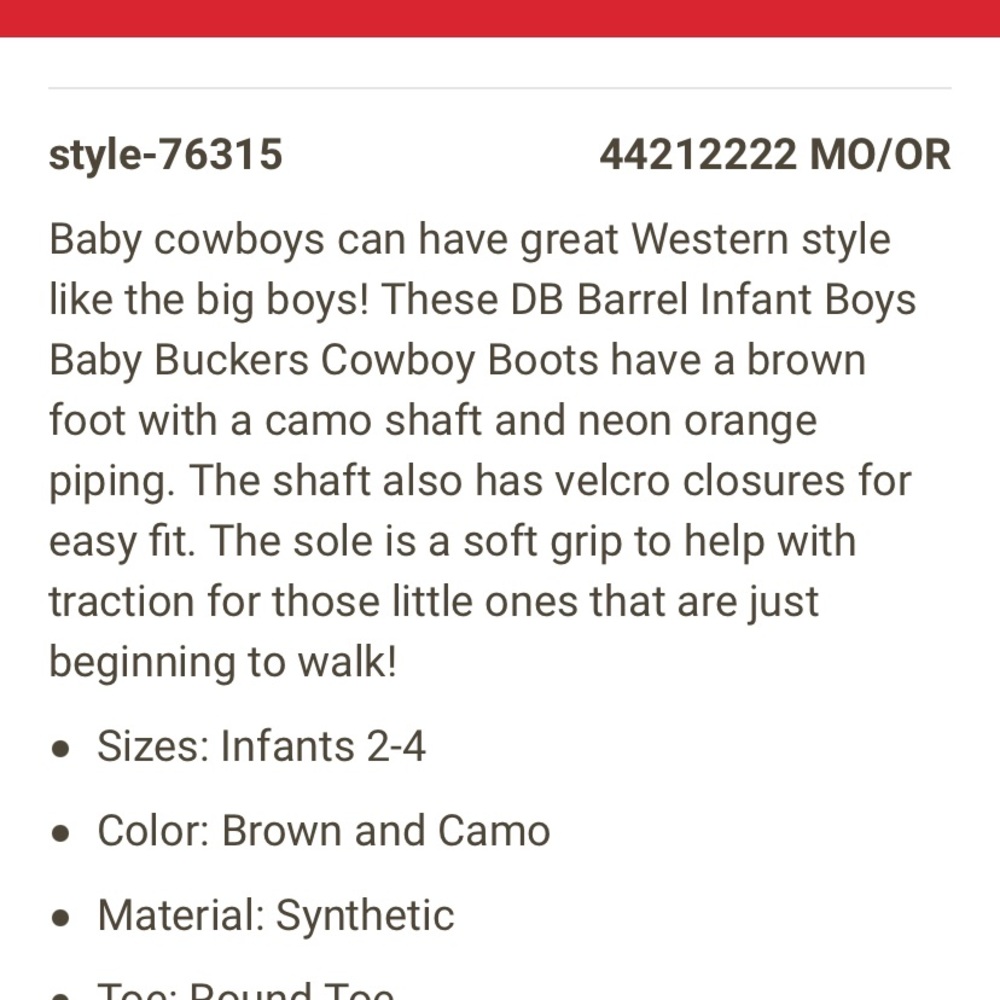 Like new baby camo cowboy boots! Worn once! - Picture 6 of 13